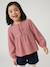 Long-sleeved blouse for girls blush+ecru - vertbaudet enfant 