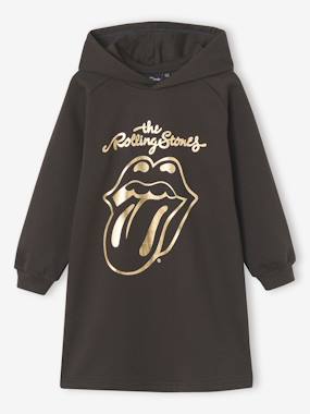 -Hooded sweatshirt dress Rolling Stones for girls