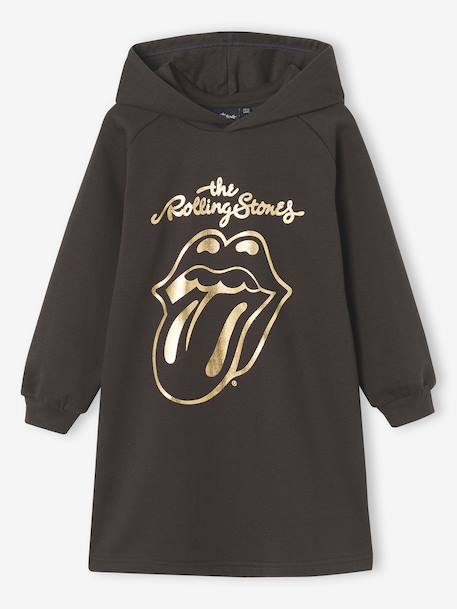 Hooded sweatshirt dress Rolling Stones for girls anthracite - vertbaudet enfant 