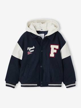 Blouson teddy garçon à capuche amovible - vertbaudet enfant Garçon-Blouson teddy garçon à capuche amovible