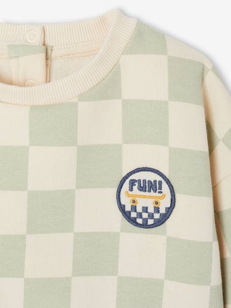 Long-sleeved sweatshirt for baby sage green - vertbaudet enfant 