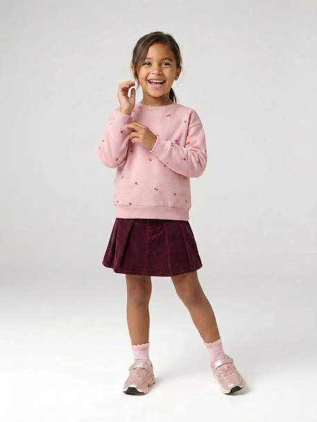 Pleated skort for girls beige+bordeaux red+English green - vertbaudet enfant 