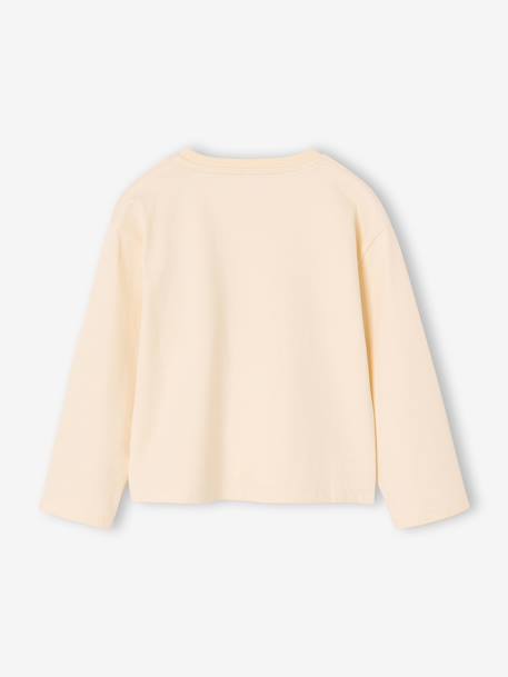 T-shirt manches longues fille écru+vanille - vertbaudet enfant 