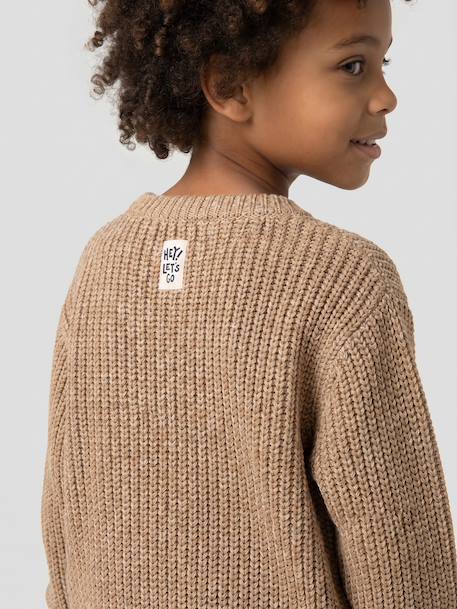 Round-neck jumper for boys marl beige - vertbaudet enfant 