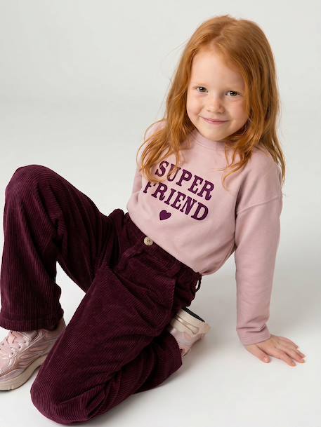 Long-sleeved T-shirt for girls green+ink blue+pale pink - vertbaudet enfant 