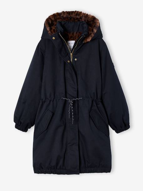 Lined parka for girls black - vertbaudet enfant 