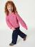 Long-sleeved round-neck jumper for girls ecru+navy blue+rose - vertbaudet enfant 