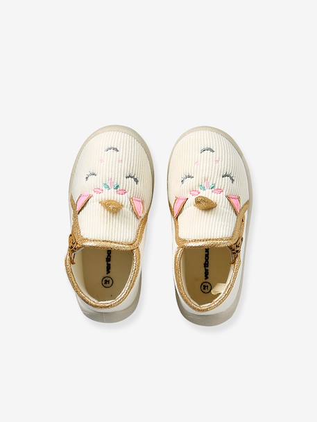 Chaussons zippés bébé en toile beige+beige imprimé+blanc imprimé+rose imprimé+rose pâle+vanille - vertbaudet enfant 