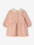 Baby dress in fleece with crochet collar green+rosy - vertbaudet enfant 