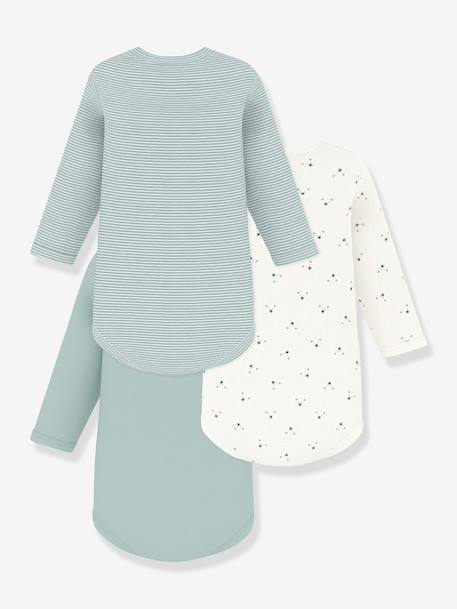 Lot 3 bodies manches longues vert clair - vertbaudet enfant 