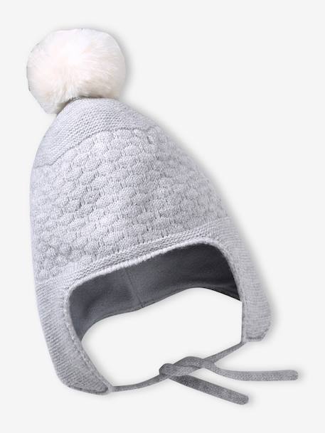 Ensemble bébé bonnet, snood et moufles gris chiné - vertbaudet enfant 