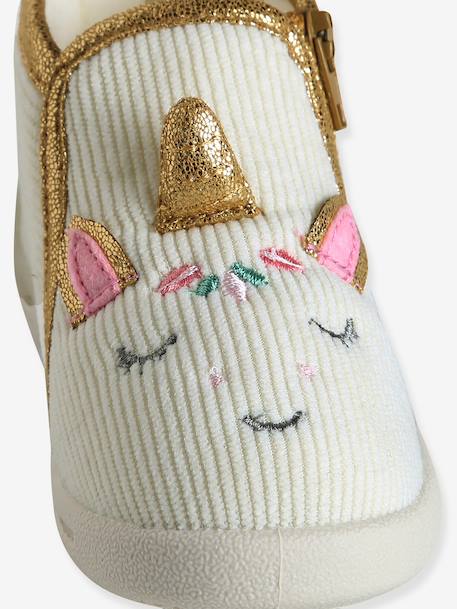 Chaussons zippés bébé en toile beige+beige imprimé+blanc imprimé+rose imprimé+rose pâle+vanille - vertbaudet enfant 