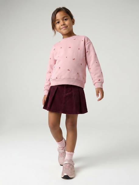 Pleated skort for girls beige+bordeaux red+English green - vertbaudet enfant 