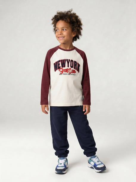 Jogging bottoms for boys beige+fir green+navy blue - vertbaudet enfant 