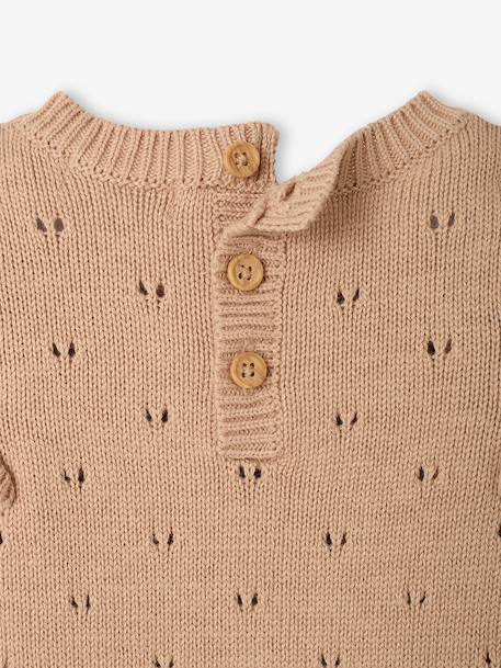 Combinaison bébé fille en tricot beige chiné - vertbaudet enfant 