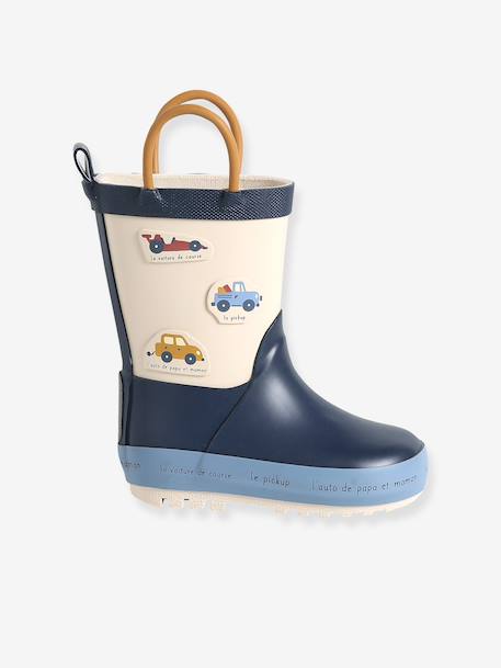 Striped Wellies for Babies light blue+navy blue+printed green+striped navy blue - vertbaudet enfant 