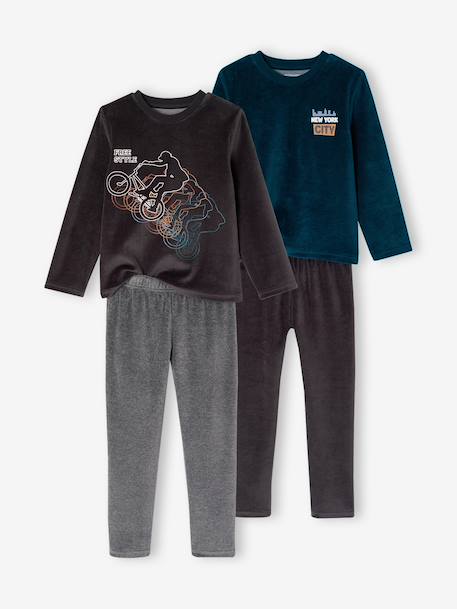 Lot de 2 pyjamas garçon anthracite - vertbaudet enfant 