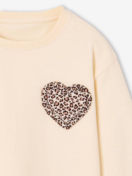 T-shirt manches longues fille écru+vanille - vertbaudet enfant 