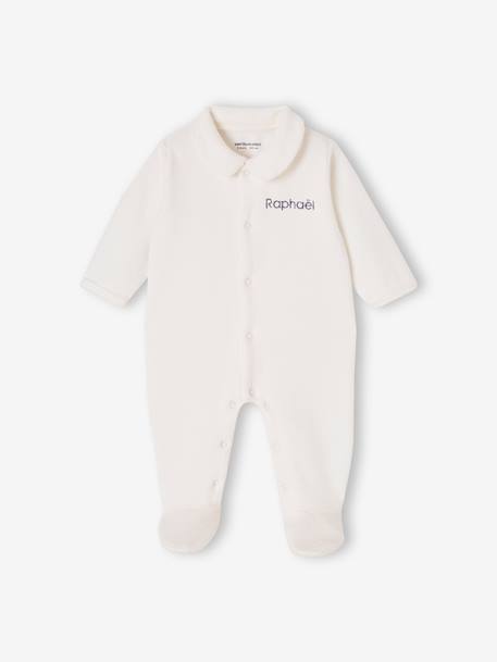 Pack of 2 Corduroy Sleepsuits with Front Opening for Babies beige+rose - vertbaudet enfant 