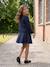 Easy-to-Slip-On Pleated Skirt for Girls grey+navy blue - vertbaudet enfant 