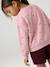 Long-sleeved sweatshirt for girls ecru+pale pink - vertbaudet enfant 