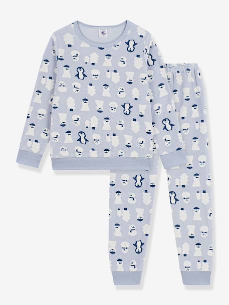 Snowman print pyjamas by PETIT BATEAU light blue - vertbaudet enfant 