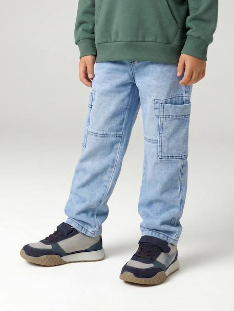 Pantalon battle garçon en denim double stone - vertbaudet enfant 
