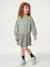 Dual Fabric Dress for Girls anthracite+ecru+mauve+sage green - vertbaudet enfant 