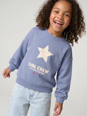Girls-Crewneck sweatshirt with long sleeves for girls