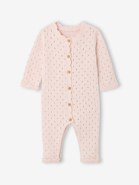 Newborn playsuit and hat set for girls pale pink - vertbaudet enfant 