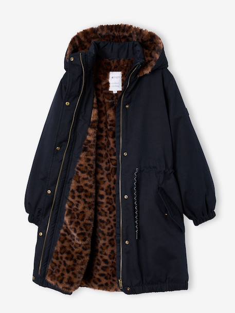 Parka fille doublée noir - vertbaudet enfant 