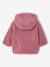 Sherpa hooded coat for babies with 'leopard' print lining beige+old rose - vertbaudet enfant 