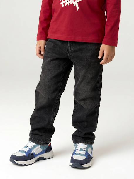 Loose-fit jeans for boys black+double stone - vertbaudet enfant 