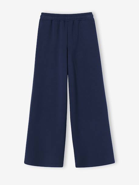 Wide-leg sports trousers for girls anthracite - vertbaudet enfant 