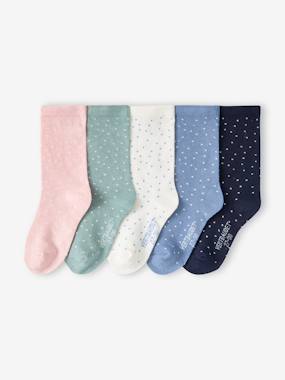 Girls-Pack of 5 Pairs of Dotted Socks for Girls