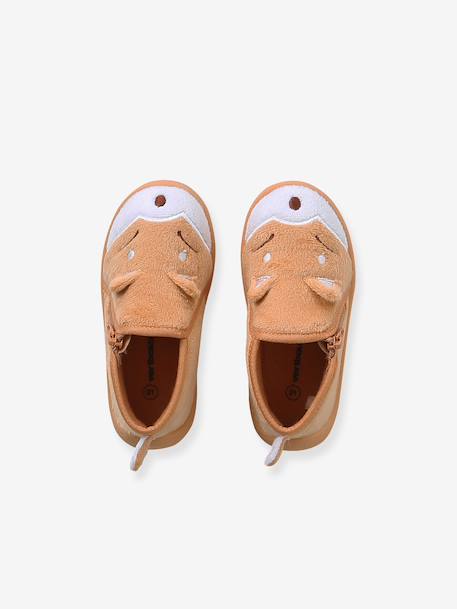 Chaussons zippés bébé en toile beige+beige imprimé+blanc imprimé+rose imprimé+rose pâle+vanille - vertbaudet enfant 