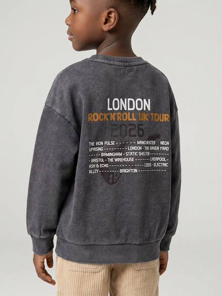 Sweat garçon col rond gris ardoise - vertbaudet enfant 