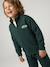 Zipped sweatshirt for boys with a trucker neck fir green+navy blue+red - vertbaudet enfant 