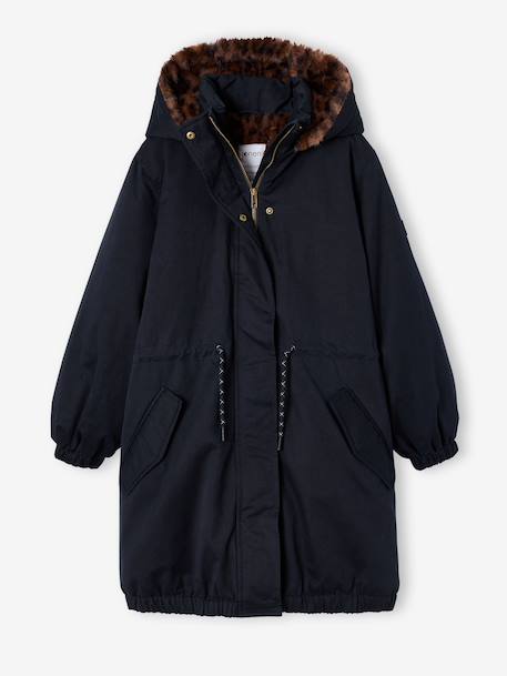 Lined parka for girls black - vertbaudet enfant 