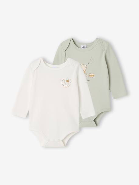 Pack of 2 Winnie the Pooh bodysuits aqua green - vertbaudet enfant 