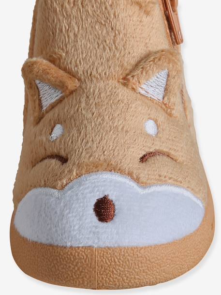 Chaussons zippés bébé en toile beige+beige imprimé+blanc imprimé+rose imprimé+rose pâle+vanille - vertbaudet enfant 