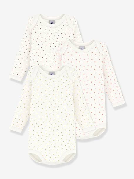 Lot 3 bodies manches longues blanc - vertbaudet enfant 