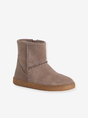 Boots fille cuir zippées - vertbaudet enfant