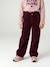 Wide Corduroy Paperbag Trousers for Girls bordeaux red+camel+mauve+navy blue+olive - vertbaudet enfant 
