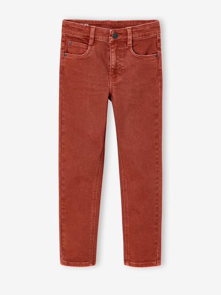 MEDIUM Hip, MorphologiK Slim Leg Coloured Trousers, for Boys beige+black+clay beige+emerald green+night blue+petrol blue+rust+tomato red - vertbaudet enfant 