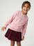 Long-sleeved sweatshirt for girls ecru+pale pink - vertbaudet enfant 