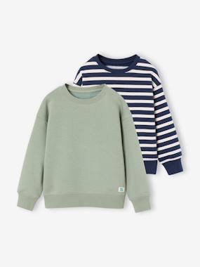 -Pack of 2 crew neck sweatshirts for boys