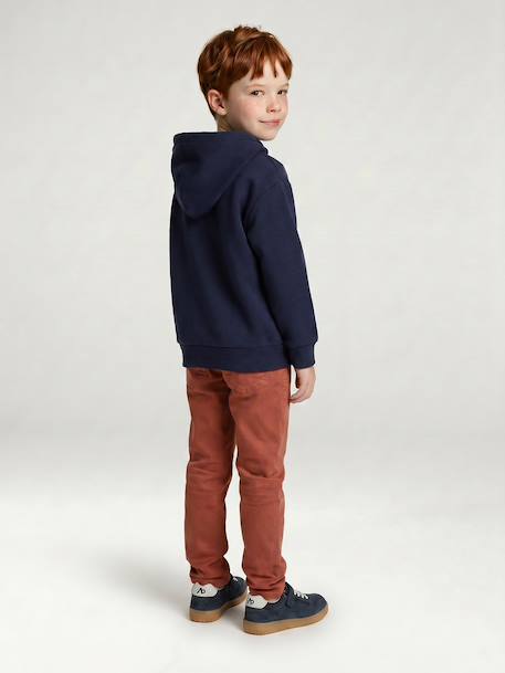 NARROW Hip, MorphologiK Slim Leg Coloured Trousers, for Boys beige+black+clay beige+emerald green+night blue+petrol blue+rust+tomato red - vertbaudet enfant 