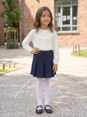 Easy-to-Slip-On Pleated Skirt for Girls - vertbaudet enfant -Easy-to-Slip-On Pleated Skirt for Girls
