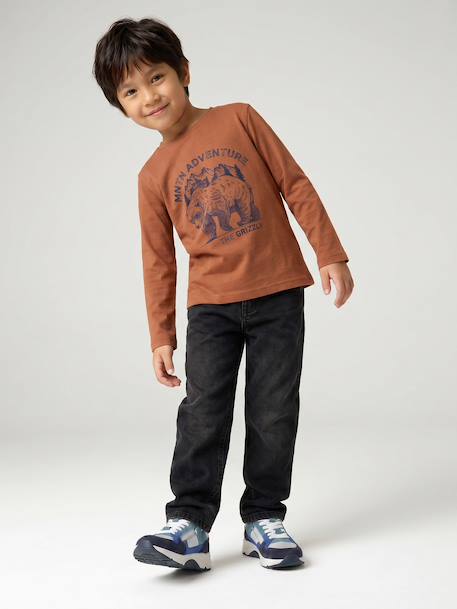 Long-sleeved T-shirt for boys anthracite+cappuccino+red+sage green+white - vertbaudet enfant 